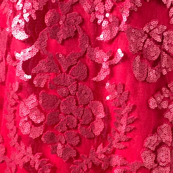 Tadashi Shoji Paillette Embroidered Illusion Lace Dress Size 14 - Picture 14 of 16